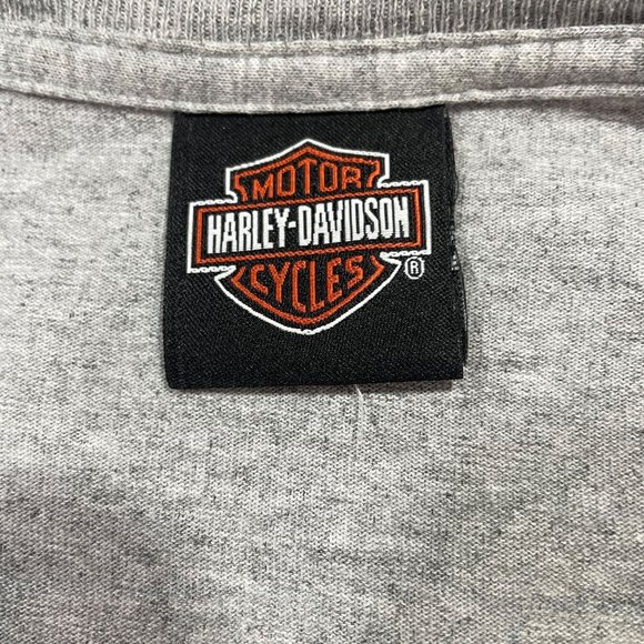 Harley-Davidson Paris Texas T-Shirt Gray Barbed Wire Bull Skull Biker Graphic - Picture 3 of 9